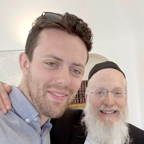 Chris Stockwell with a rabbi